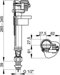 Впускной механизм ALCAPLAST A18 1/2 с нижней подводкой и латунной резьбой- фото2