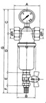 Фильтр для воды механической очистки тонкой очистки самоочищающий самопромывной с манометром RBM 1/2- фото4