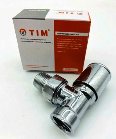 Вентиль регулировочный 1/2 угловой хромированный с седельным затвором TIM KRS301.02- фото4