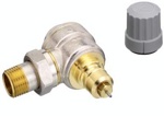 кран термостатический угловой 3/4  Danfoss  RA-G 20 3/4   013G3385 специально для однотрубных систем (серый колпачек)- фото