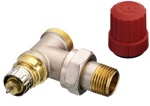 кран термостатический угловой  1/2  Danfoss RA-N 15 1/2  013G4201 специально для двухтрубных систем (красный колпачек) под евроконус- фото3