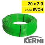 Труба из сшитого полиэтилена KERMI X-NET PE-RT-5 16*2.0 t-95с 10бар (в эластичной пленке) зеленая для теплого пола PE-RT- фото