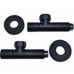 Американки с кранами угловые 1'-3/4' Г/Ш YUHUAN  (цена за 2 шт)   черный - фото