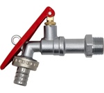 Кран шаровый поливочный Tiemme, Н, 1/2, со штуцером, под замок- фото