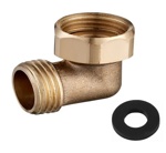 Уголок латунный с накидной (поворотной) гайкой 1/2 дюйма (внутренняя резьба) - 1/2 дюйма (внешняя резьба).- фото2