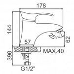 Смеситель для умывальника Ledeme L1001-1 40 мм- фото3