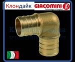 Муфта угловая 1*1 (25мм-25мм) Giacomini  giacoqest system латунь пресс- под натяжное кольцо- фото