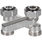 Узел нижнего подключения стального радиатора (бинокль) перекрестный тип HERZ 1300434  Х-образный - фото5