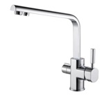 Смеситель для мойки с переключателем на фильтр двухрычажный KAISER Decor 40144 хром- фото