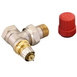 кран термостатический угловой 1/2  Danfoss RA-N 15 1/2  013G0153 специально для двухтрубных систем (красный колпачек)- фото2