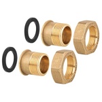 Узел присоединительный для подключения счетчика ду 15    1/2 дюйма (комплект монтажный , КМЧ) производство Германия VERSCHRAUBUNG DN15 SUB PARTS DN15 (два штуцера, две гайки)- фото