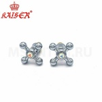 KAISER  Chrome Маховик крестовой с кранбуксой, 1/2, 20 шлицов, Хром, резина- фото2