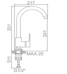 Смеситель для кухни Ledeme L4033-2 Хром - латунь однорычажный- фото2
