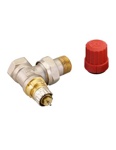 кран термостатический угловой  1/2  Danfoss RA-N 15 1/2  013G0013 специально для двухтрубных систем (красный колпачек)- фото2