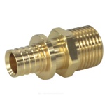 Муфта соединительная из латуни РОСТЕРМ 20х3/4 нар для труб PE-X  (2.5 2.8 мм)- фото