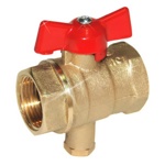 Кран шаровый с адаптером для подключения термометра счетчика тепла 1/2 дюйма ЦВЕТЛИТ  ZW10097  11б27п15- фото2