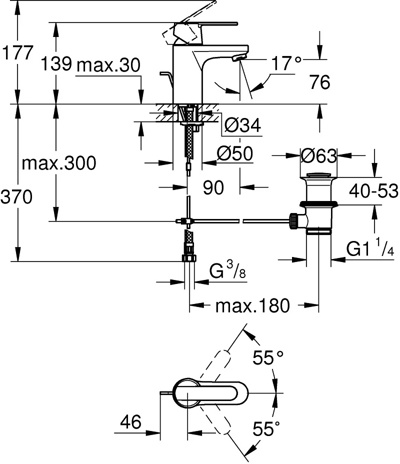 Смеситель для раковины Grohe Get 32883000- фото3
