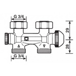 Кран термостатический ПРЯМОЙ для стальных радиаторов и полотенцесушителей нижнего подключения HERZ 3000 арт 1369291 с возможностью подключения термоголовки 28*1,5- фото2