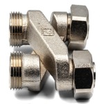 Узел нижнего подключения стального радиатора (бинокль) перекрестный тип HERZ 1300434  Х-образный - фото4