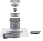 Трап для душа BAKIMAY 0900109022 угловой с комбинированным затвором  100х100мм