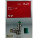 кран термостатический угловой 1/2  Danfoss RA-DV 15 (013G7713) (DNK) с функцией балансировки системы (зеленый колпачек)- фото4