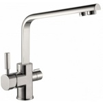 Смеситель для мойки с переключателем на фильтр двухрычажный KAISER Decor 40144-5 сатин- фото
