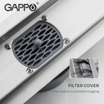 Сливной трап для душа (водоотводящий желоб) GAPPO 86007-4 из нержавеющей стали 70*600мм- фото6