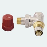 кран термостатический угловой 1/2  Danfoss RA-N 15 1/2  013G0153 специально для двухтрубных систем (красный колпачек)- фото3