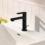 Смеситель для умывальника HANSGROHE Rebris S 110     72519670 черный матовый с донным клапаном- фото2