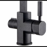 Смеситель для мойки с переключателем на фильтр двухрычажный KAISER Decor 40144-2 Черный мрамор- фото3