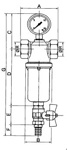 Фильтр для воды механической очистки тонкой очистки самоочищающий самопромывной с манометром RBM 1'- фото4