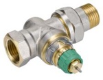 кран термостатический прямой 1/2  Danfoss RA-DV 15 (013G7714) (DNK) с функцией балансировки системы (зеленый колпачек)- фото2