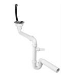 Сифон для мойки McAlpine 1 1/2" х 50 мм с круглым переливом SPACE SAVING арт. HC7SSK1-POL1-25