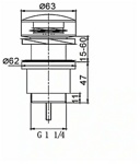 Донный клапан клик-клак для умывальника Frap F62-7 1 1/4