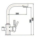 Смеситель для мойки с переключателем на фильтр двухрычажный KAISER Decor 40144-5 сатин- фото2